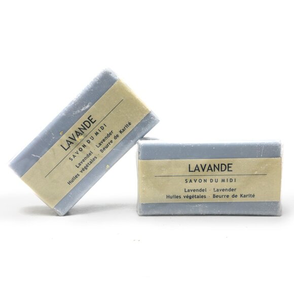 Lavande The Savonnerie du Midi French Lavender Soap Bars Vegan Organic Blue x 2 - Picture 1 of 5